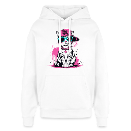Bad Kitty Design – Oversized Unisex Hoodie - Weiß