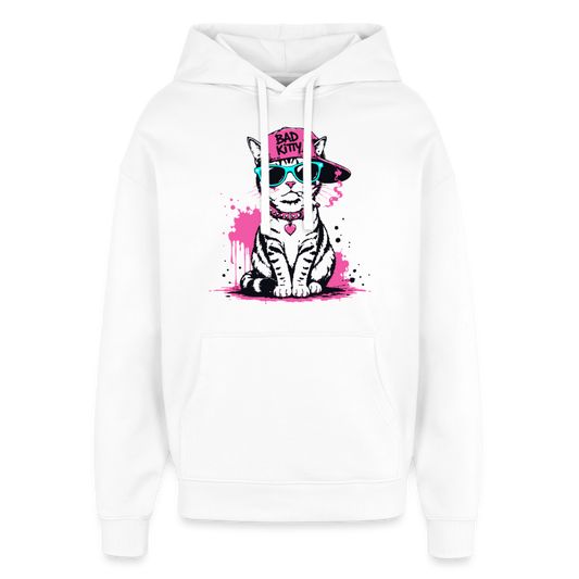 Bad Kitty Design – Oversized Unisex Hoodie - Weiß