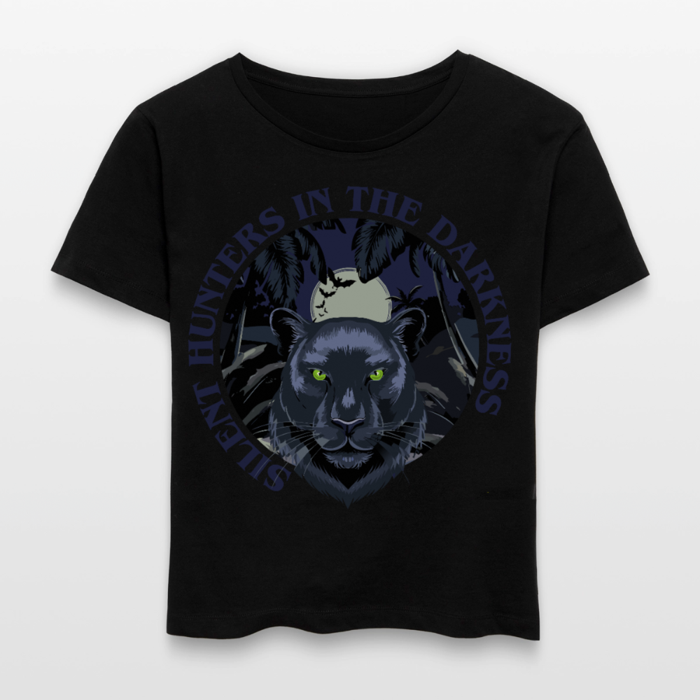Silent Hunter Design – Rundhals Frauen Bio-T-Shirt - Schwarz