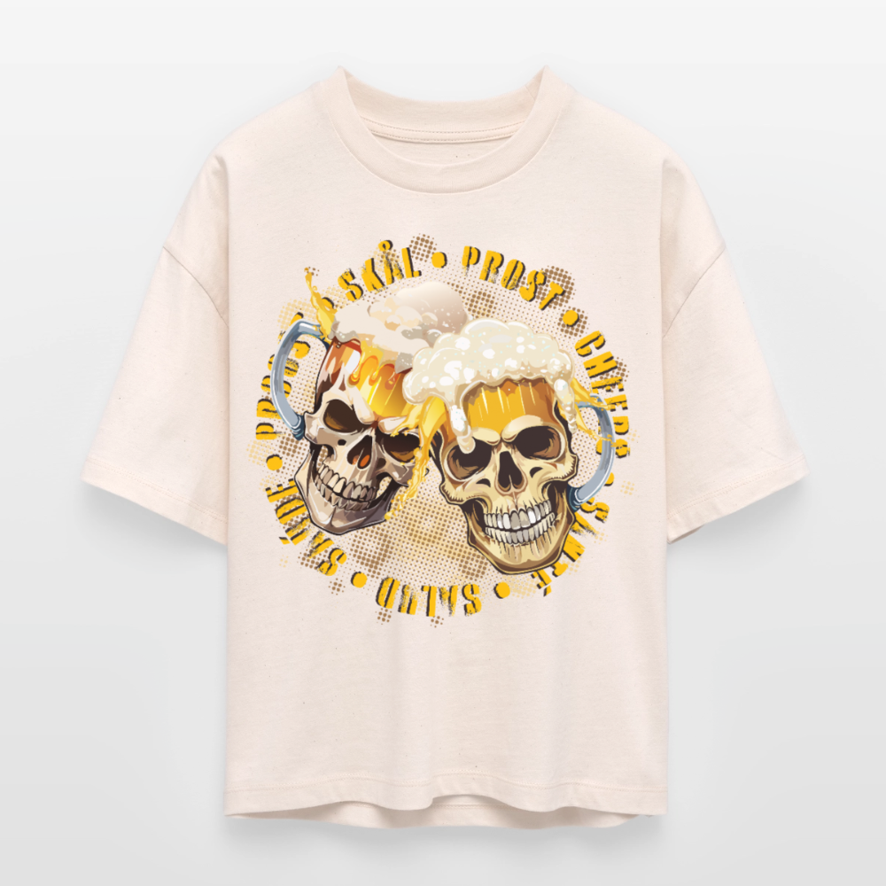 Party Skull Design – Frauen Boxy Bio-T-Shirt - Natur