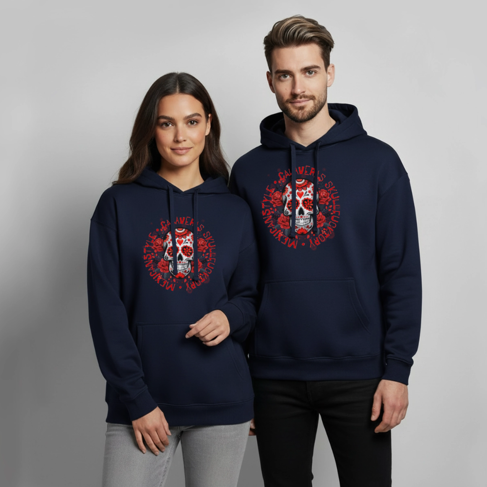 Sugar Skull Rosen Design - Oversized Unisex Hoodie - Navy