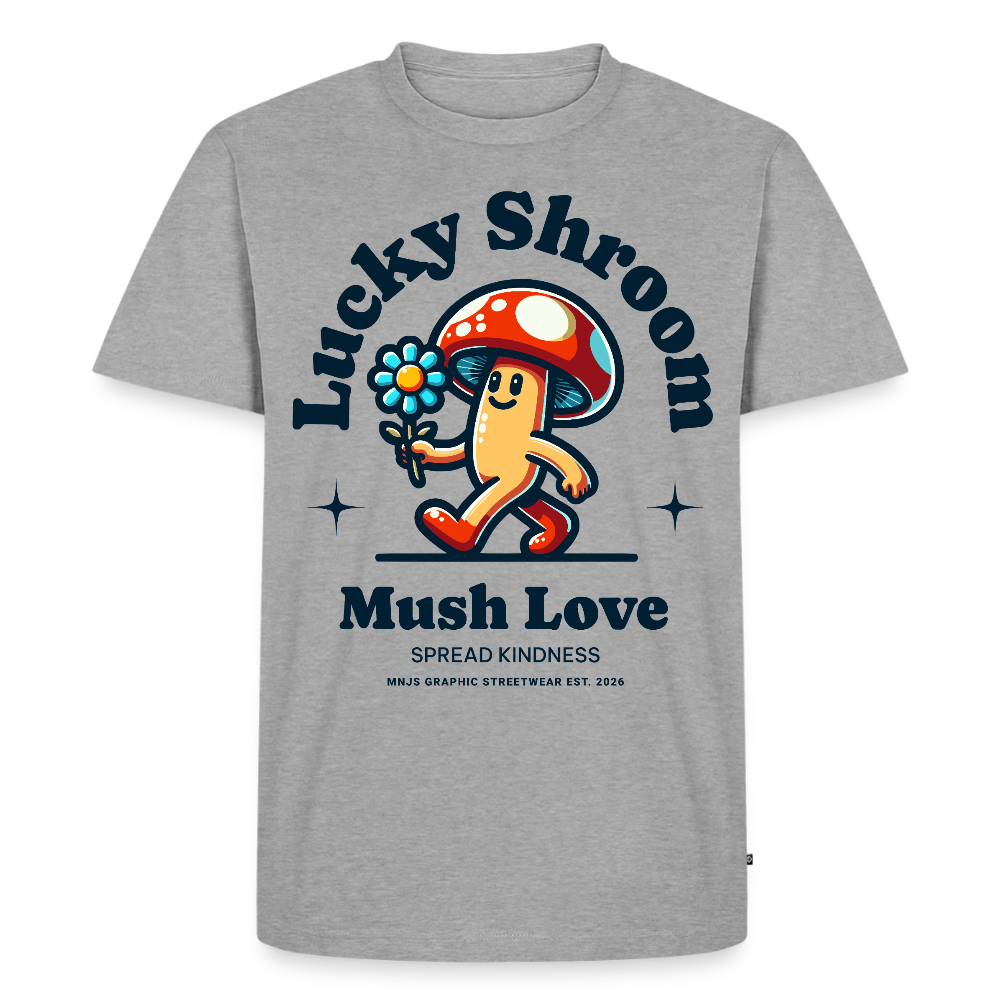 Lucky Shroom Design – Männer Premium T-Shirt - Grau meliert