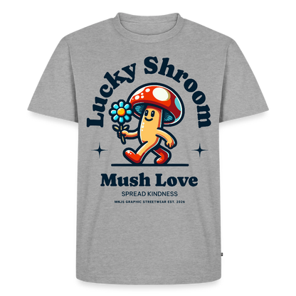 Lucky Shroom Design – Männer Premium T-Shirt - Grau meliert