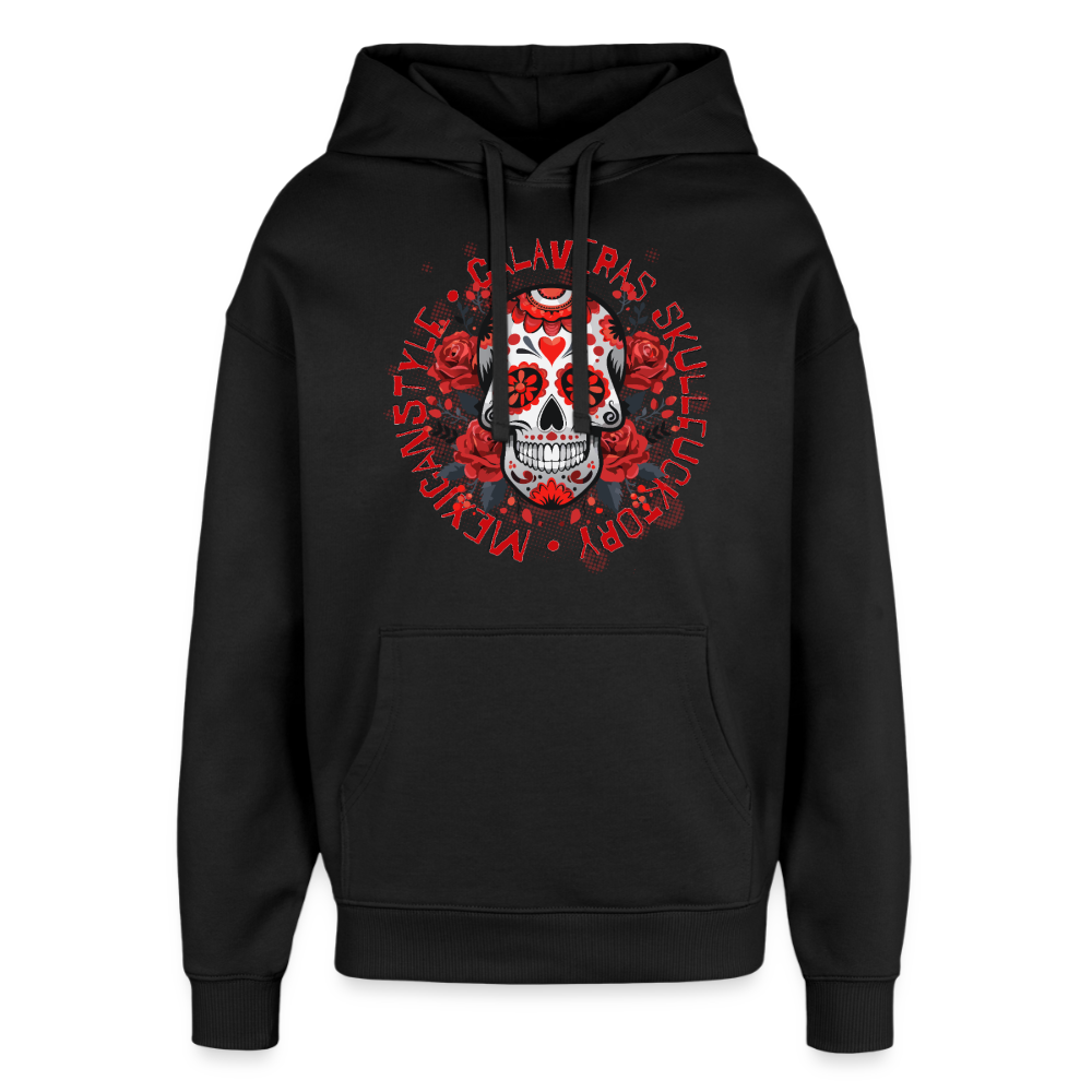 Sugar Skull Rosen Design - Oversized Unisex Hoodie - Schwarz