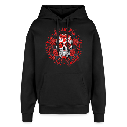 Sugar Skull Rosen Design - Oversized Unisex Hoodie - Schwarz