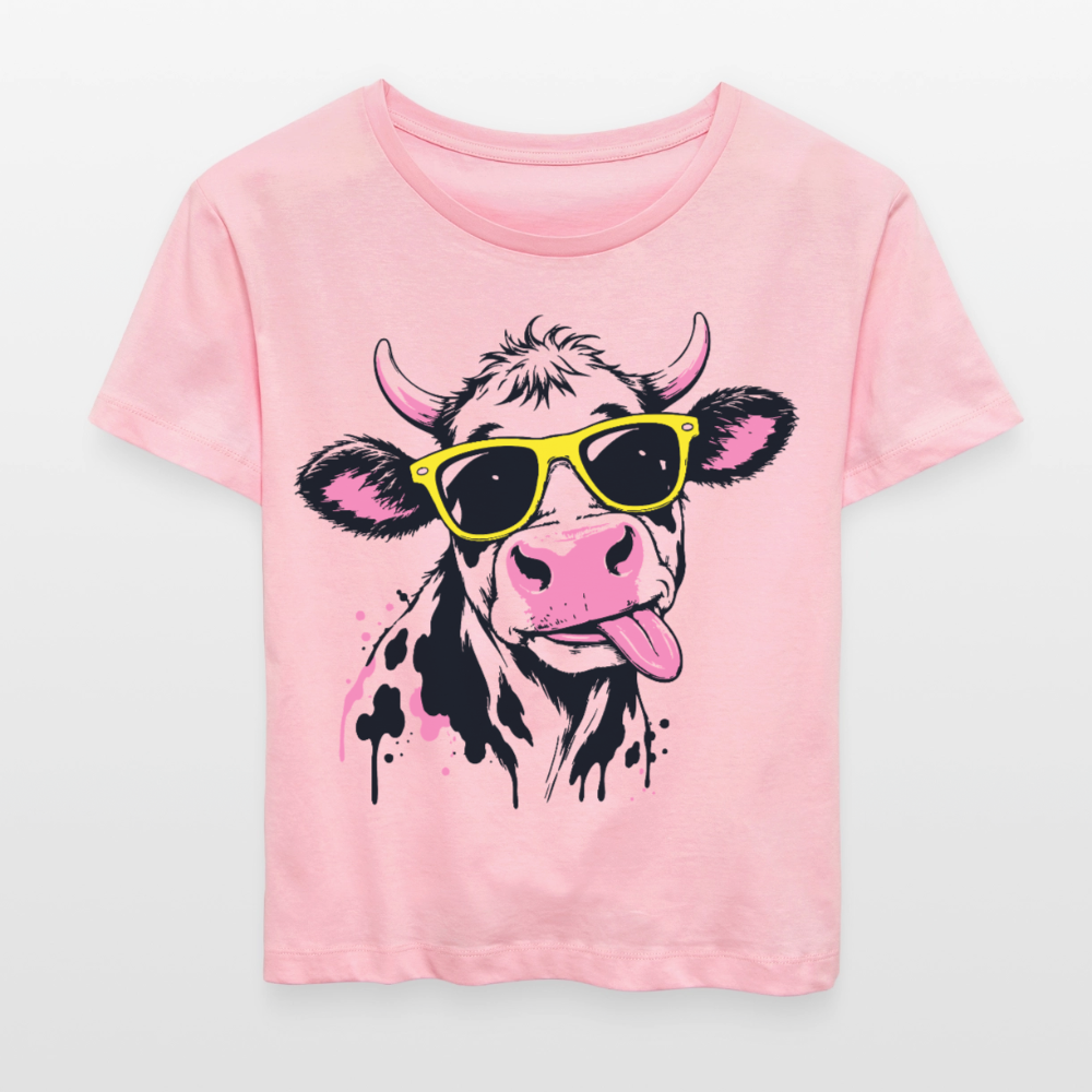 Street Cowboy Design – Rundhals Frauen Bio-T-Shirt - Hellrosa