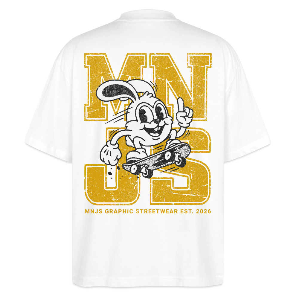 Skate Bunny Design – Oversized Unisex Bio T-Shirt - Weiß