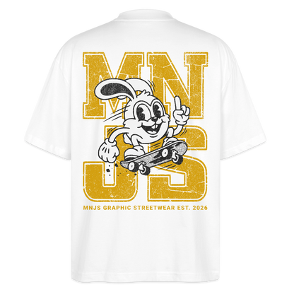 Skate Bunny Design – Oversized Unisex Bio T-Shirt - Weiß