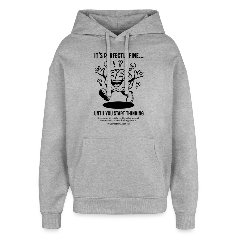 Brain Design – Oversized Unisex Hoodie - Grau meliert
