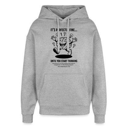 Brain Design – Oversized Unisex Hoodie - Grau meliert