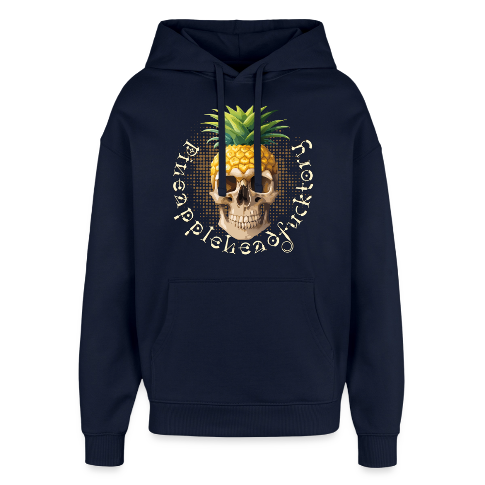 Pineapple Skull Design - Oversized Unisex Hoodie - Navy