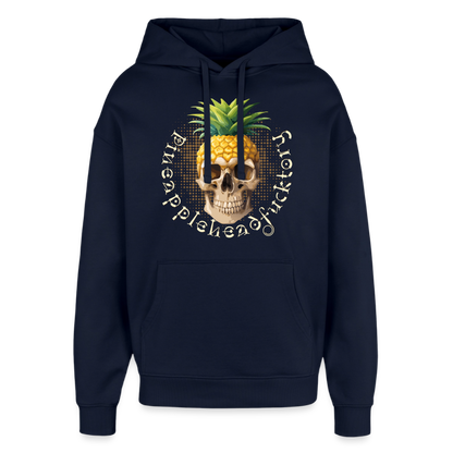 Pineapple Skull Design - Oversized Unisex Hoodie - Navy