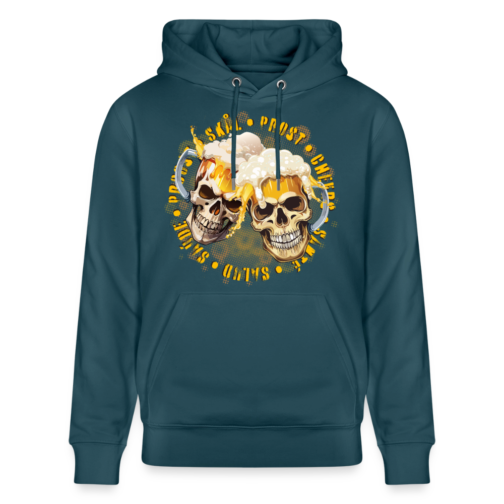 Party Skull Design – Unisex Bio-Hoodie - Dunkles Petrol