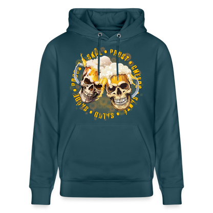 Party Skull Design – Unisex Bio-Hoodie - Dunkles Petrol
