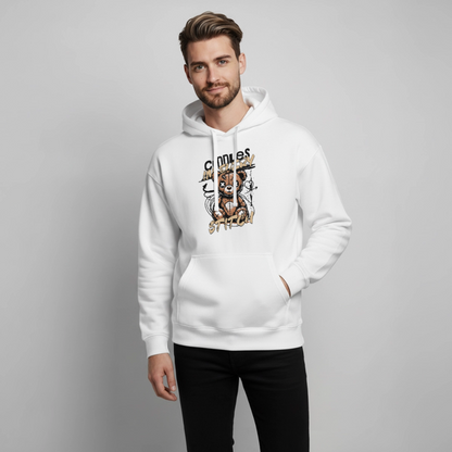 Bear Design – Oversized Unisex Hoodie - Weiß