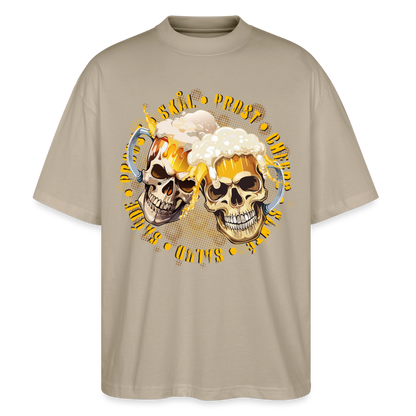 Party Skull Design – Oversized Unisex Bio T-Shirt - Steingrau