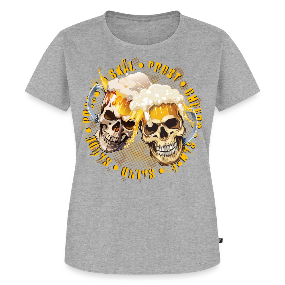 Party Skull Design – Frauen Premium T-Shirt - Grau meliert
