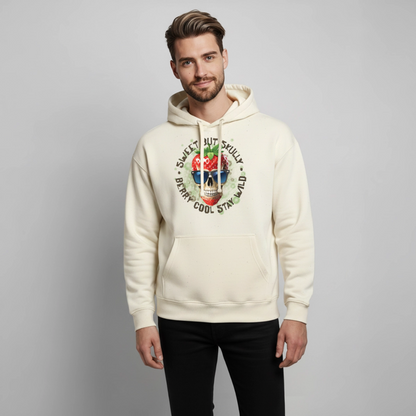 Strawberry Skull Design – Oversized Unisex Hoodie - Natur