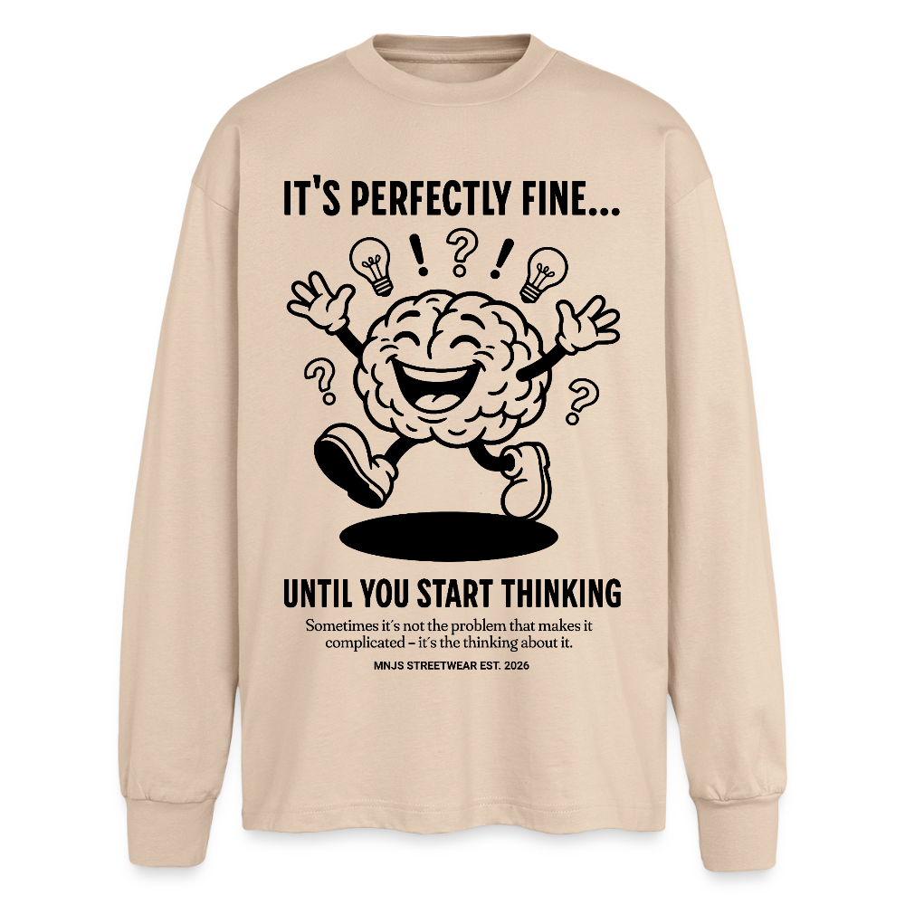 Brain Design – Oversized Langarmshirt - Sand