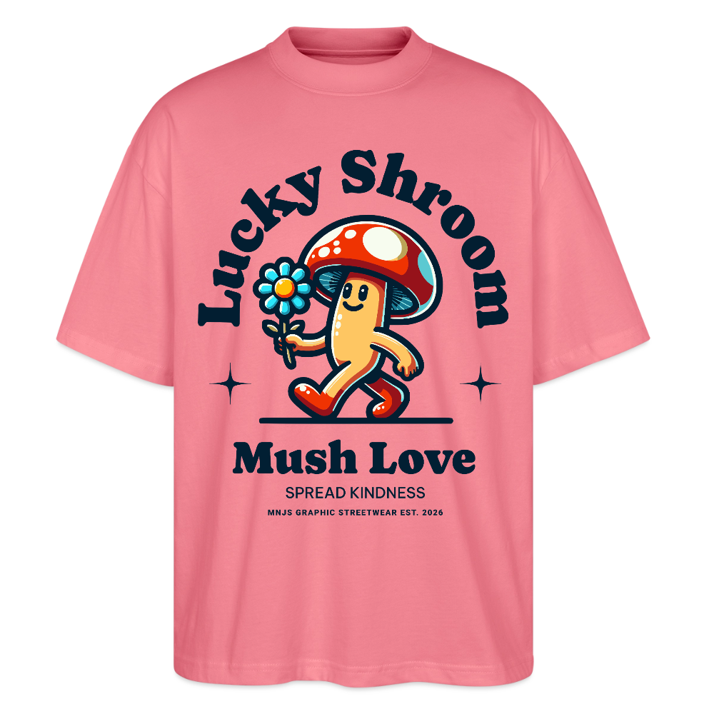 Lucky Shroom Design – Oversized Unisex Bio T-Shirt - Pink 