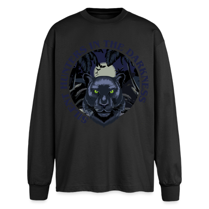Silent Hunter Design – Oversized Langarmshirt - Schwarz