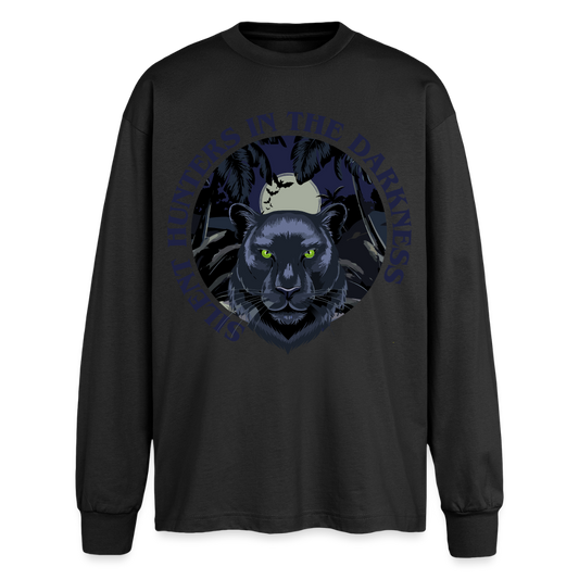 Silent Hunter Design – Oversized Langarmshirt - Schwarz