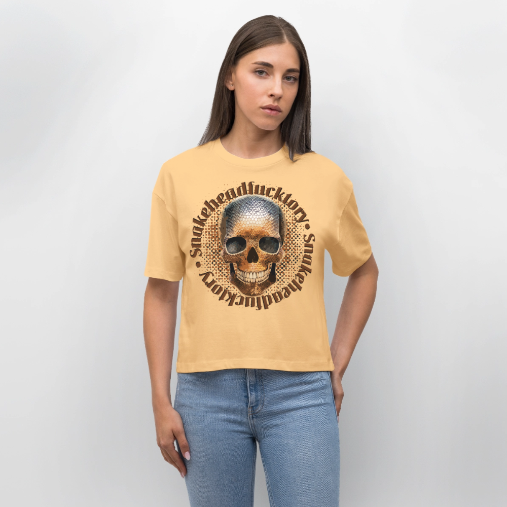 Snake Skull Design – Frauen Boxy Bio-T-Shirt - Mispel