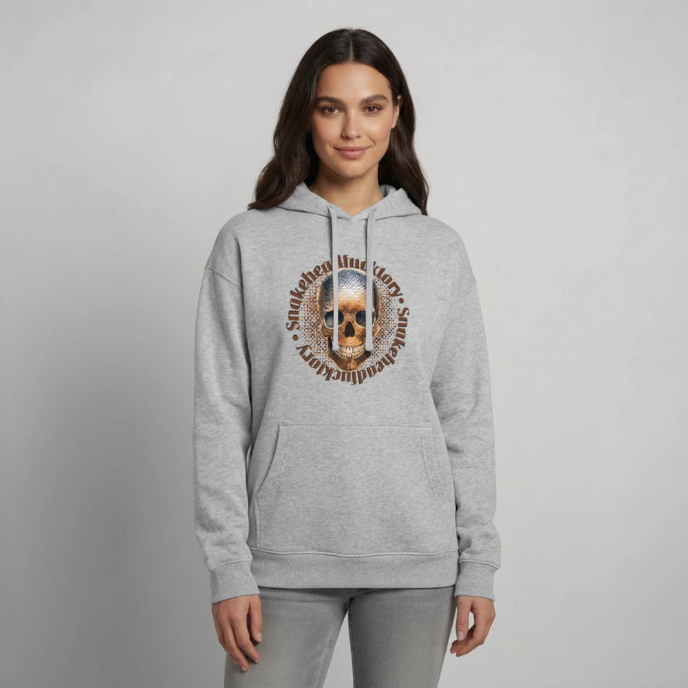 Snake Skull Design – Oversized Unisex Hoodie - Grau meliert