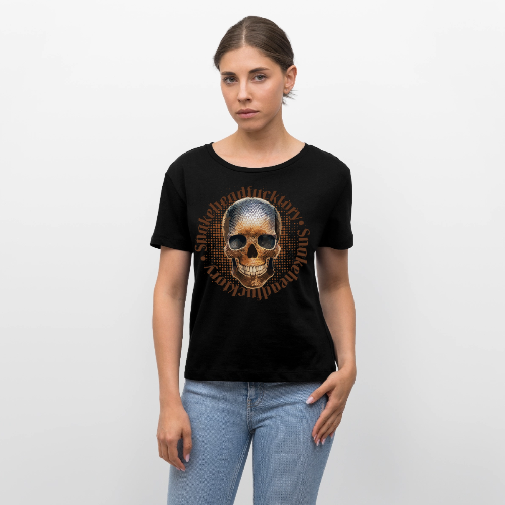 Sande Skull Design – Rundhals Frauen Bio-T-Shirt - Schwarz