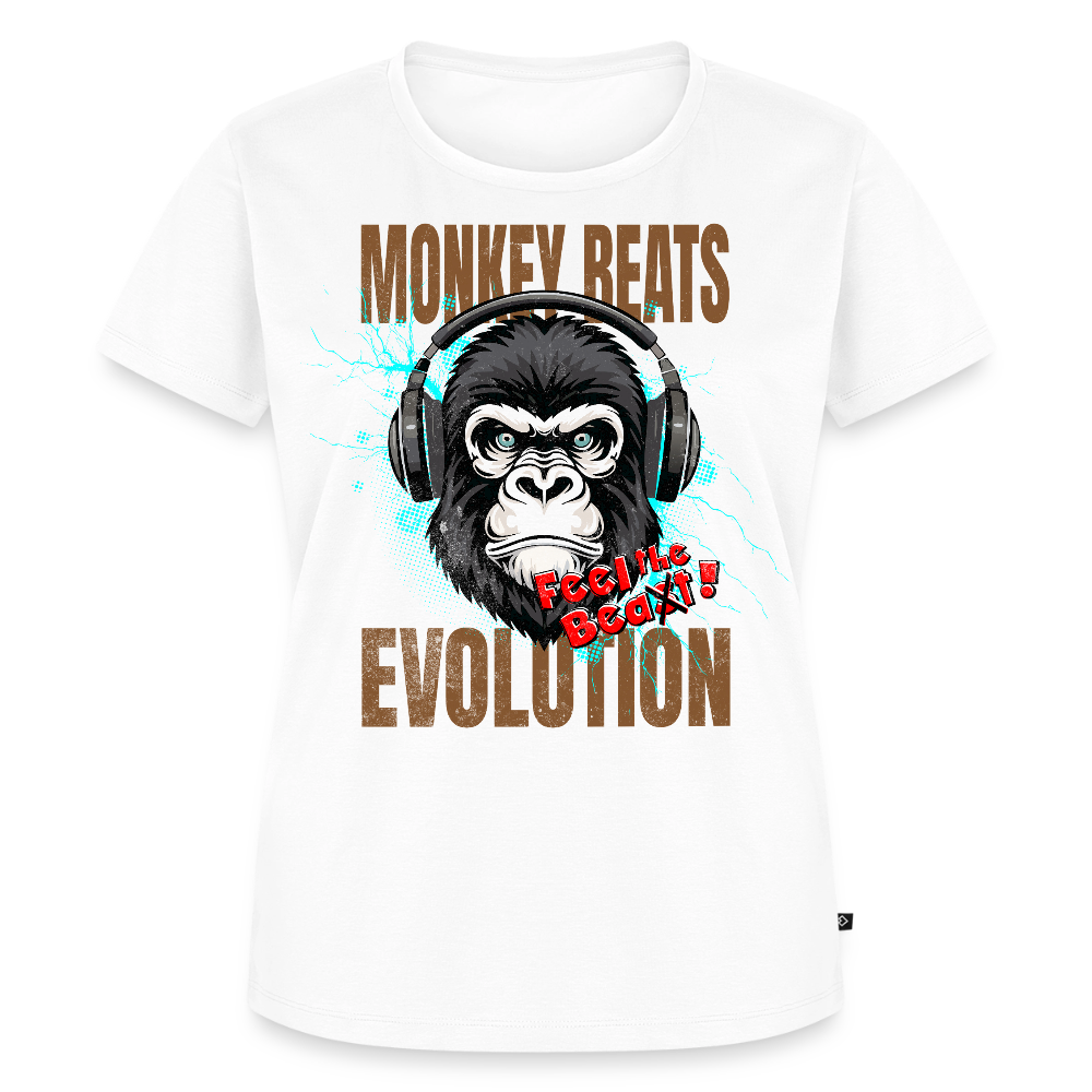Monkey Beats Design – Frauen Premium T-Shirt - Weiß