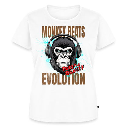 Monkey Beats Design – Frauen Premium T-Shirt - Weiß