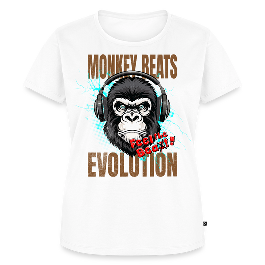 Monkey Beats Design – Frauen Premium T-Shirt - Weiß