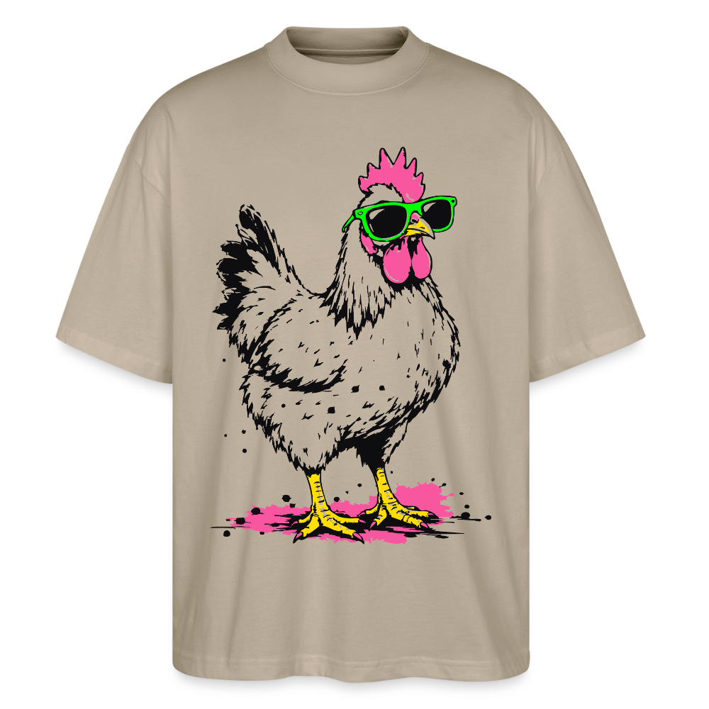Street Chicken Design – Oversized Unisex Bio T-Shirt - Steingrau