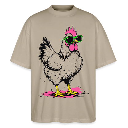 Street Chicken Design – Oversized Unisex Bio T-Shirt - Steingrau