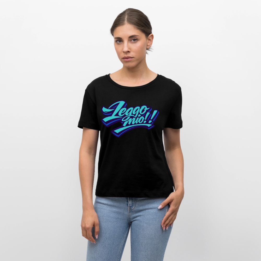 Leggomio Design – Rundhals Frauen Bio-T-Shirt - Schwarz