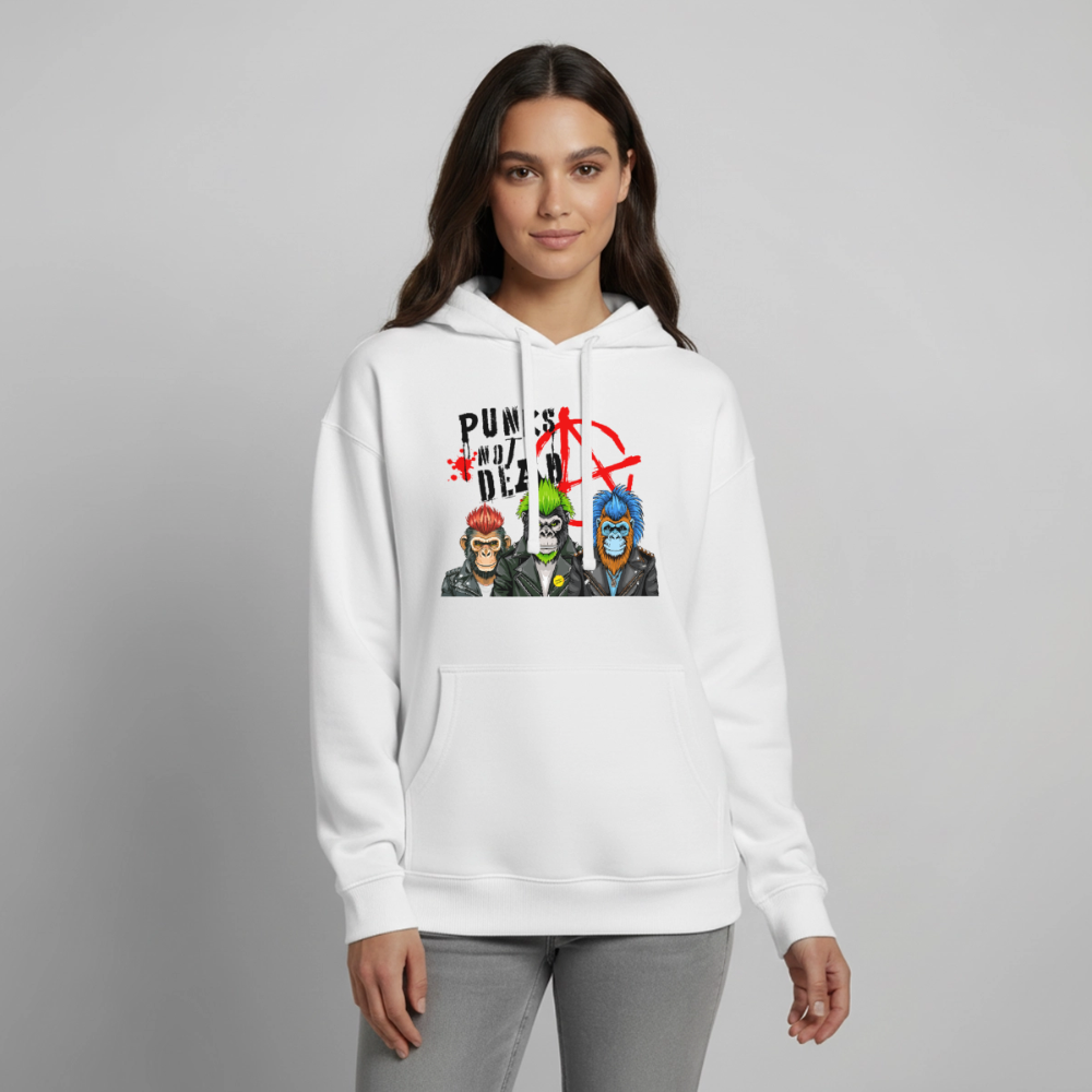 Punks Not Dead Design – Oversized Unisex Hoodie - Weiß