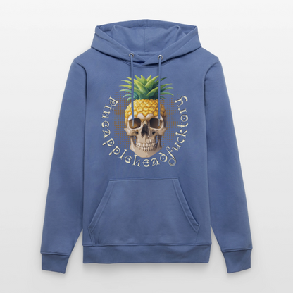Pineapple Skull Design - Unisex Bio-Hoodie - Blau