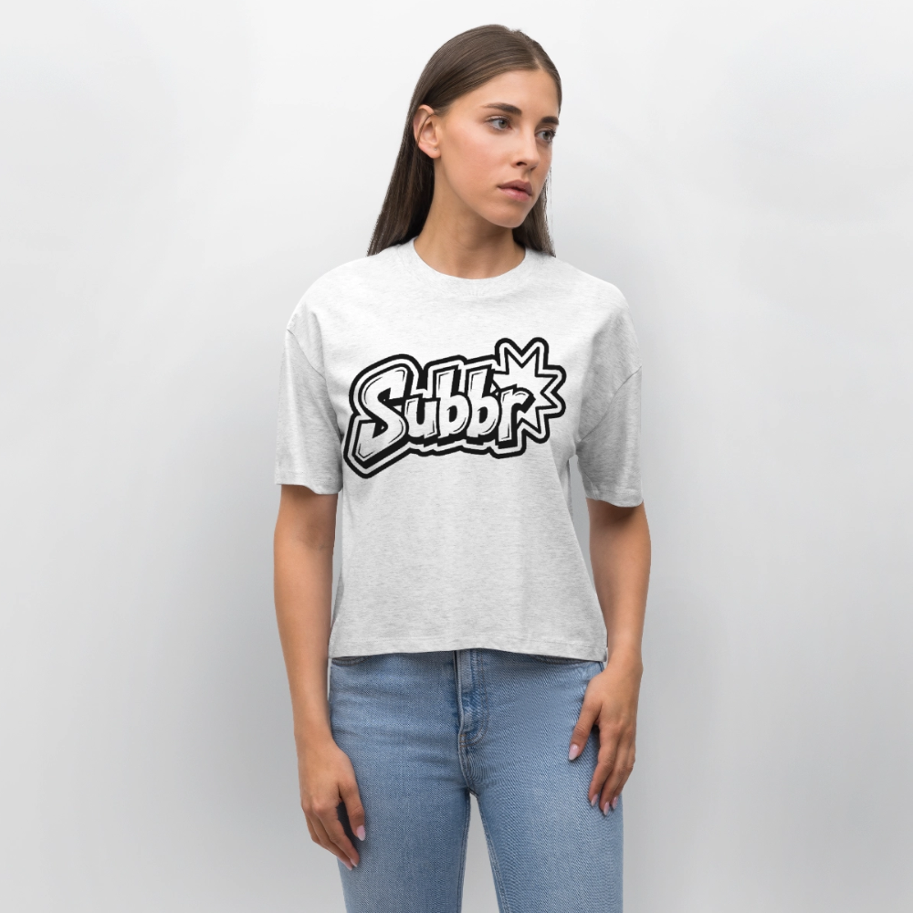 Subbr Design – Frauen Boxy Bio-T-Shirt - Weiß meliert