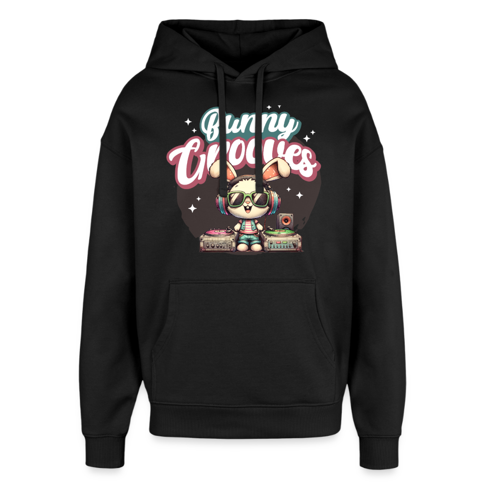 Bunny Grooves Design – Oversized Unisex Hoodie - Schwarz