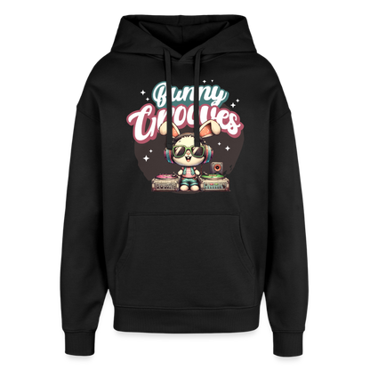 Bunny Grooves Design – Oversized Unisex Hoodie - Schwarz