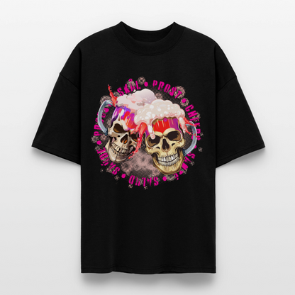 Party Skull Design Pink – Oversized Unisex Bio T-Shirt - Schwarz