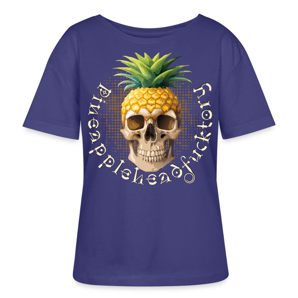 Pineapple Skull Design - Rundhals Frauen Bio-T-Shirt - Dämmerung