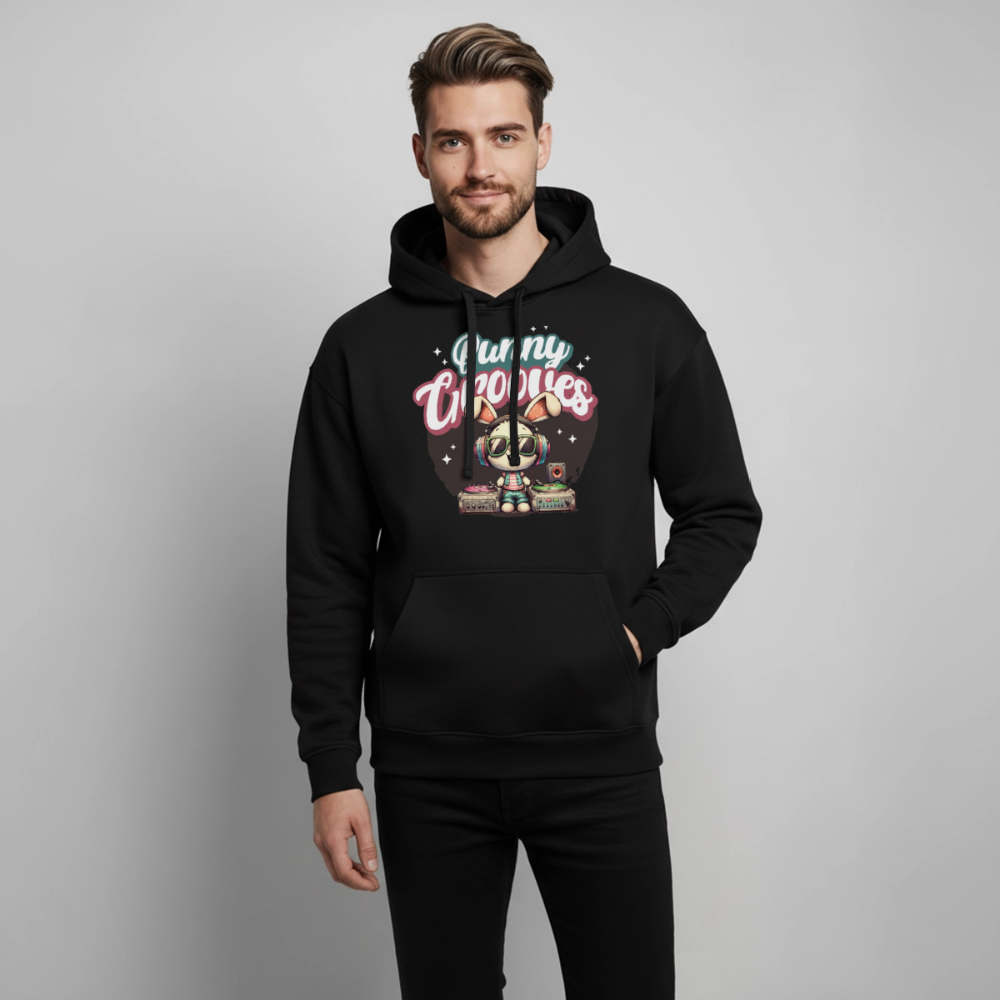 Bunny Grooves Design – Oversized Unisex Hoodie - Schwarz