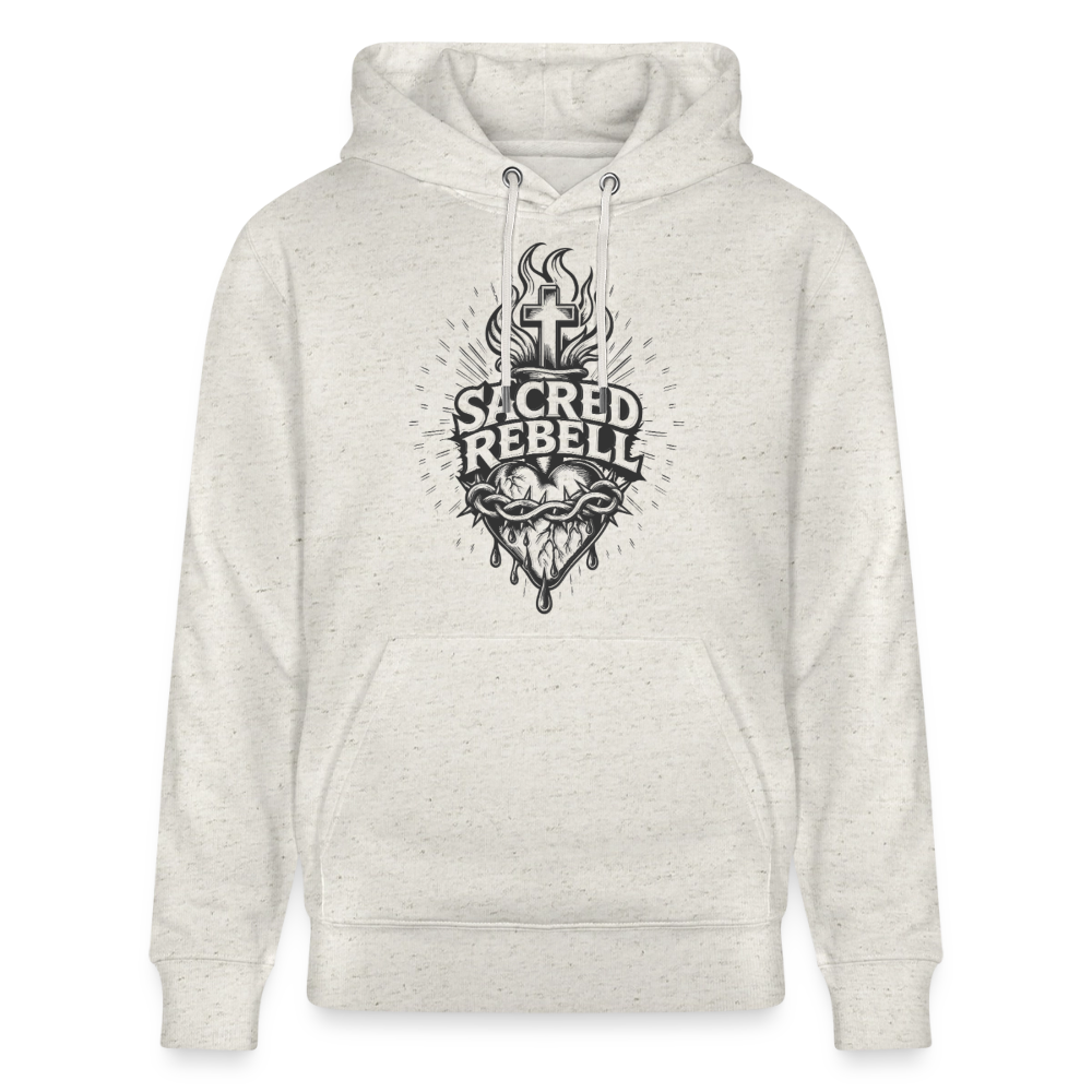 Sacred Rebell Design – Unisex Bio-Hoodie - Beige meliert