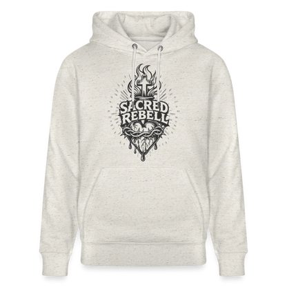 Sacred Rebell Design – Unisex Bio-Hoodie - Beige meliert