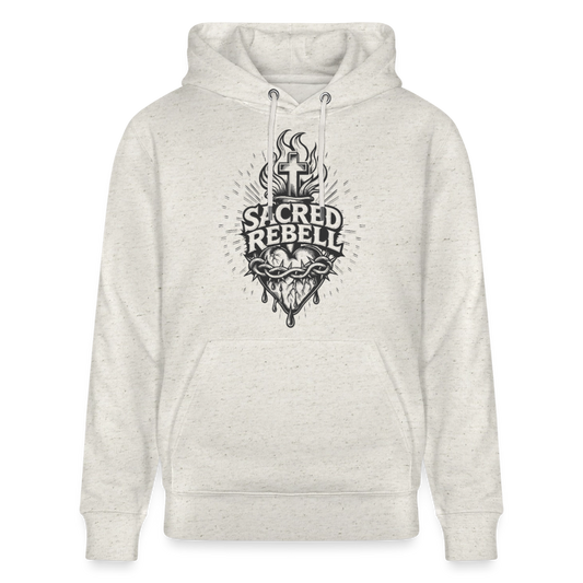 Sacred Rebell Design – Unisex Bio-Hoodie - Beige meliert