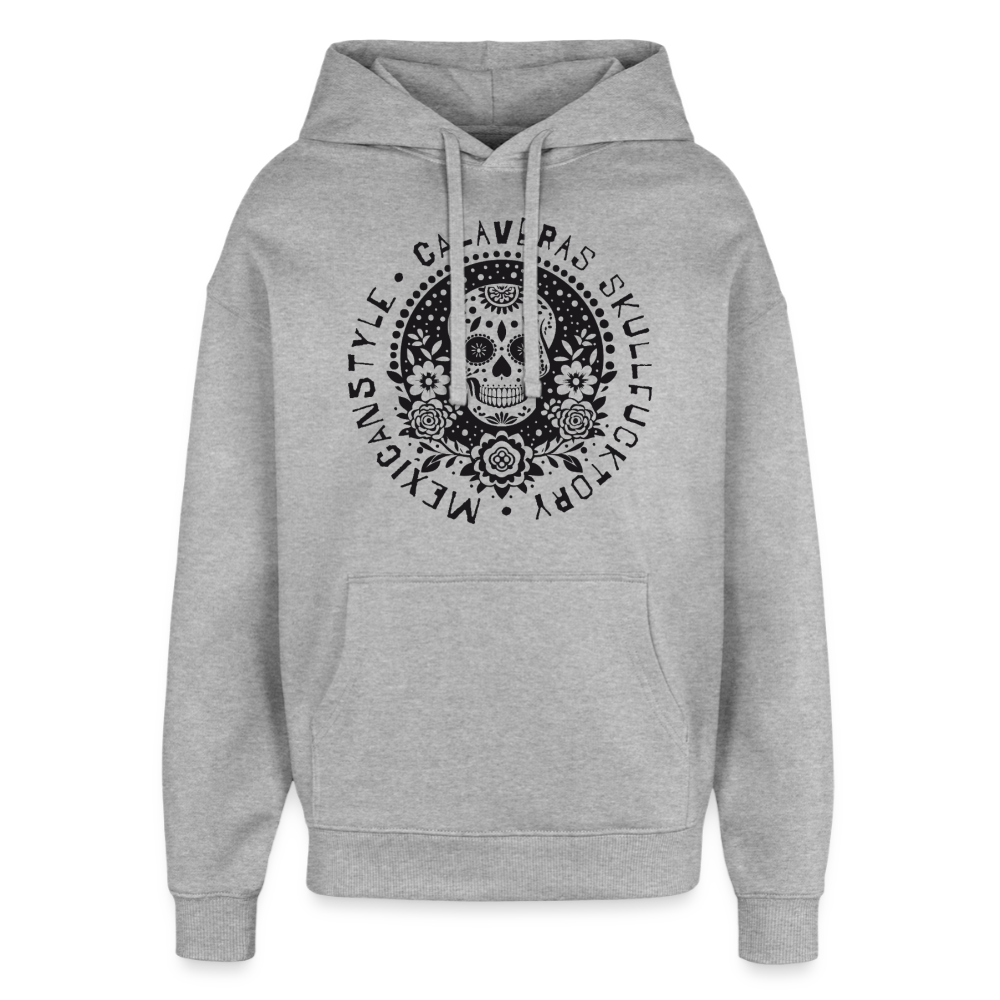Sugar Skull Black Design - Oversized Unisex Hoodie - Grau meliert