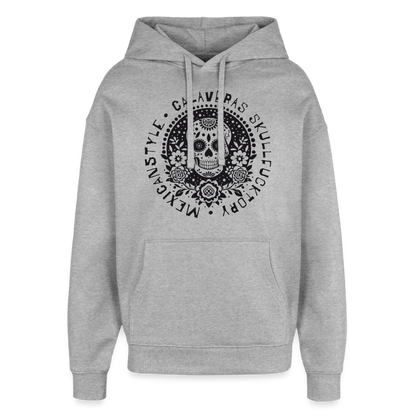 Sugar Skull Black Design - Oversized Unisex Hoodie - Grau meliert