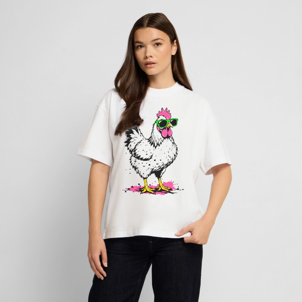 Street Chicken Design – Oversized Unisex Bio T-Shirt - Weiß