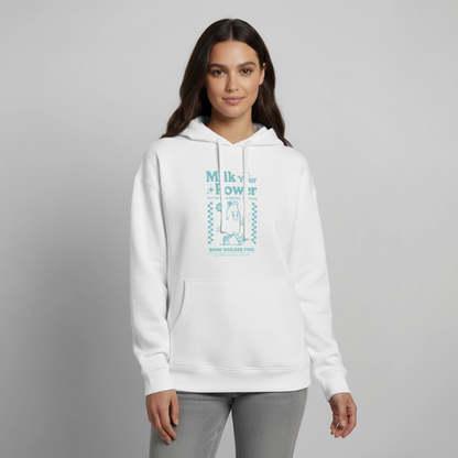 Milk Your Power Design – Oversized Unisex Hoodie - Weiß